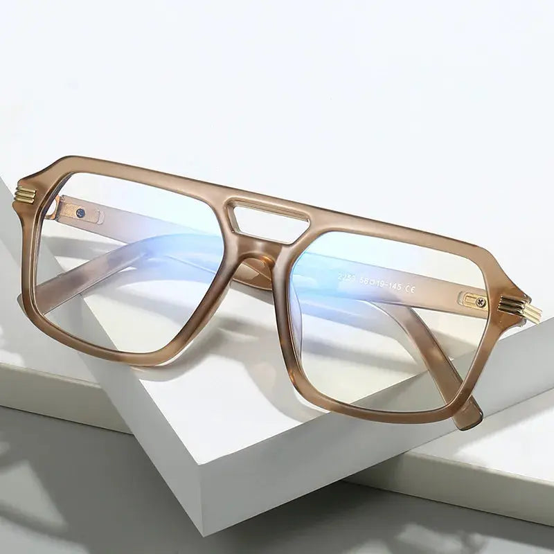 Kocolior 225900 Unisex Full Rim Square Double Bridge Tr 90 Frames FuzWeb