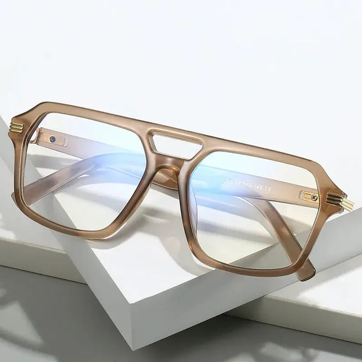 Kocolior 225900 Unisex Full Rim Square Double Bridge Tr 90 Frames FuzWeb