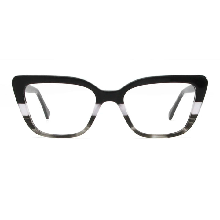 Esnbie Unisex Full Rim Square Cat Eye Acetate Eyeglasses 62423 Full Rim Esnbie   