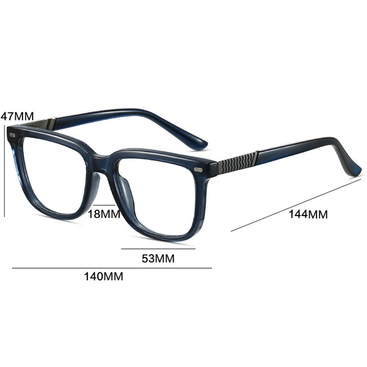 Gatenac Unisex Full Rim Square Tr 90 Titanium Reading Glasses G84006