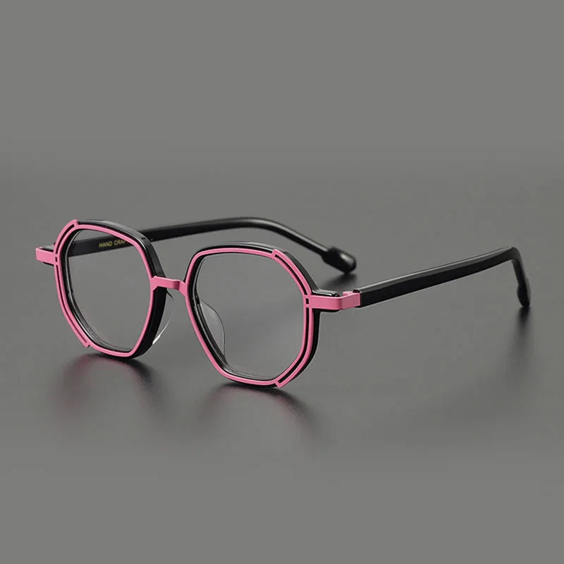 Nobler Unisex Full Rim Polygon Acetate Eyeglasses 76857 Full Rim Nobler C1  