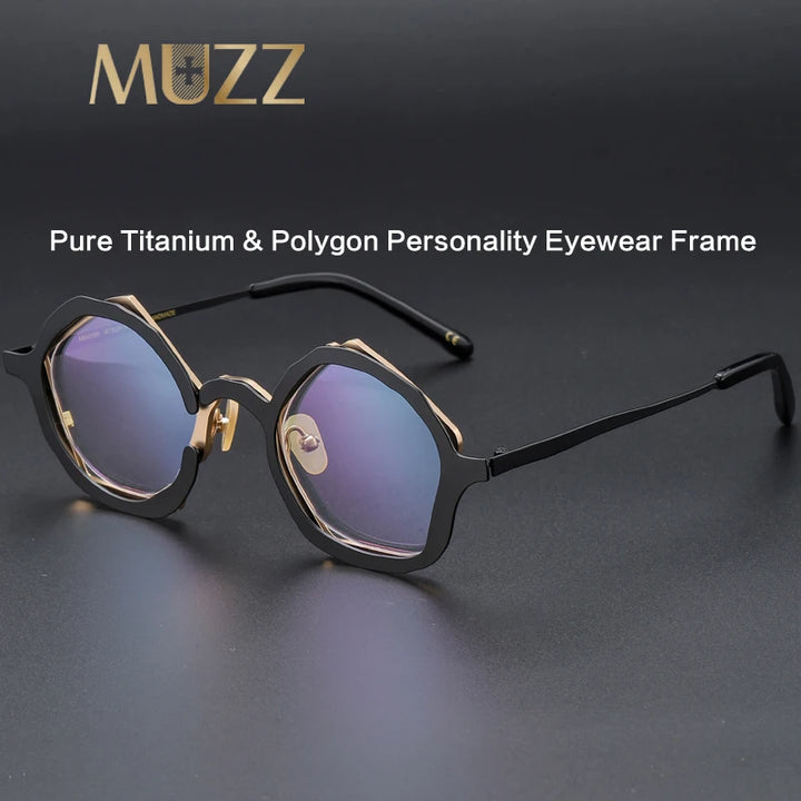 Muzz 0100 men's oval IP titanium acetate prescription eyeglasses