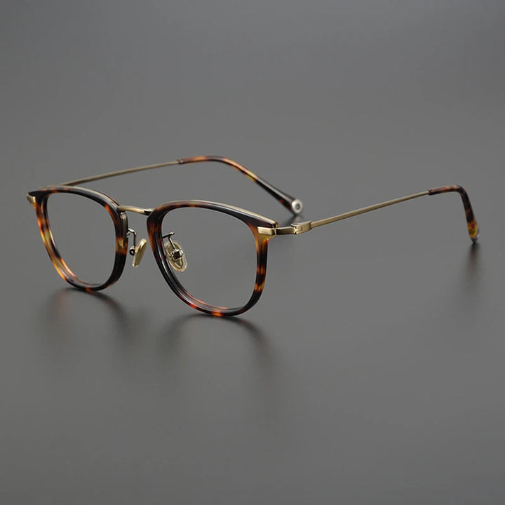 Black Mask Unisex Full Rim Square Titanium Acetate Eyeglasses 41286 Full Rim Black Mask Tortoise