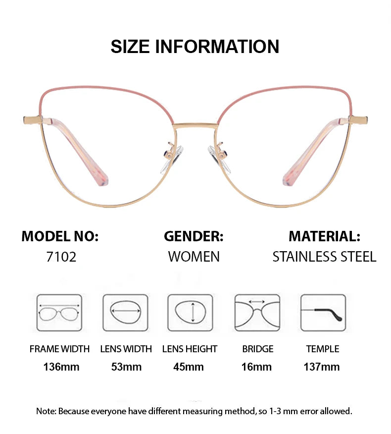 Summer Flower Women's Full Rim Cat Eye Titanium Eyeglasses Clip On Sunglasses 710244