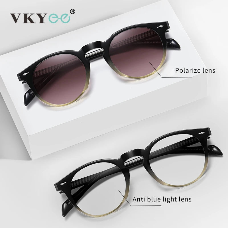 Vicky Unisex Full Rim Round Acetate Myopic Reading Glasses Polarized 31102 Reading Glasses Vicky   