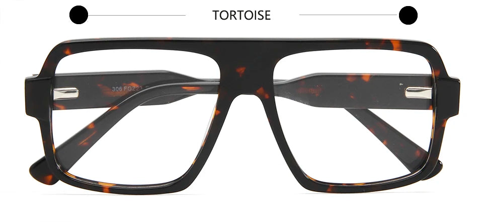 Esnbie Unisex Full Rim Polygon Square Acetate Eyeglasses 30623