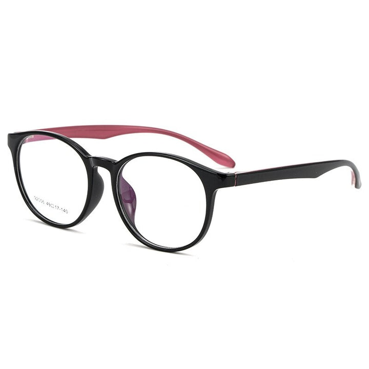 Yimaruili Unisex Full Rim Square Round Tr 90 Eyeglasses 0692006 Full Rim Yimaruili Eyeglasses Black Red  