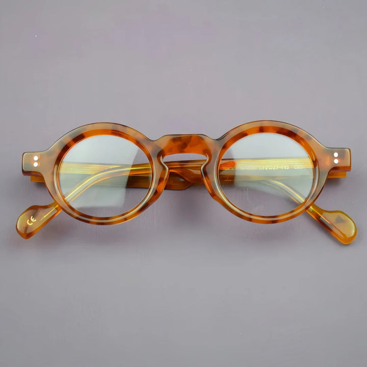 Hewei Women's Full Rim Round Thick Acetate Temple Eyeglasses 23118