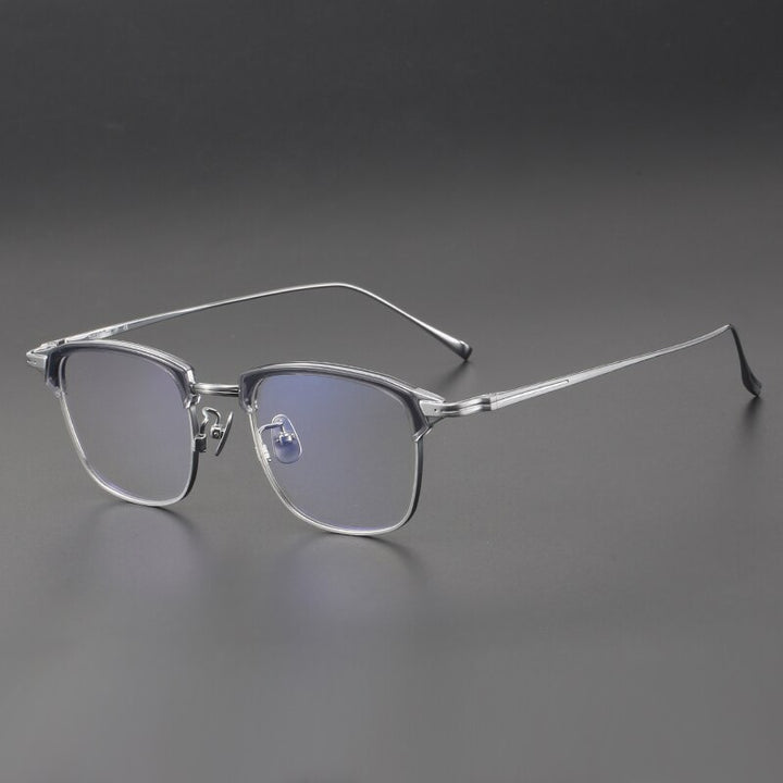 Muzz Men's Full Rim Square IP Titanium Eyeglasses Kj20 Full Rim Muzz C2  