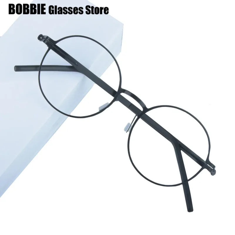 Bobbie Women's Full Rim Round Screwless Hinge Steel Eyeglasses 204548