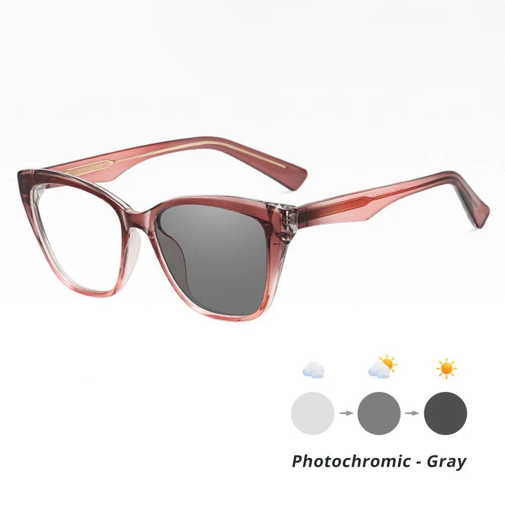 Ralferty Women's Full Rim Cat Eye Tr 90 Alloy Photochromic Eyeglasses 381731