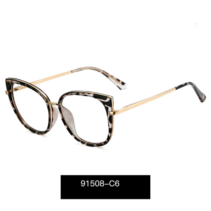 Handoer Women's Full Rim Square Cat Eye Tr 90 Alloy Eyeglasses 191508