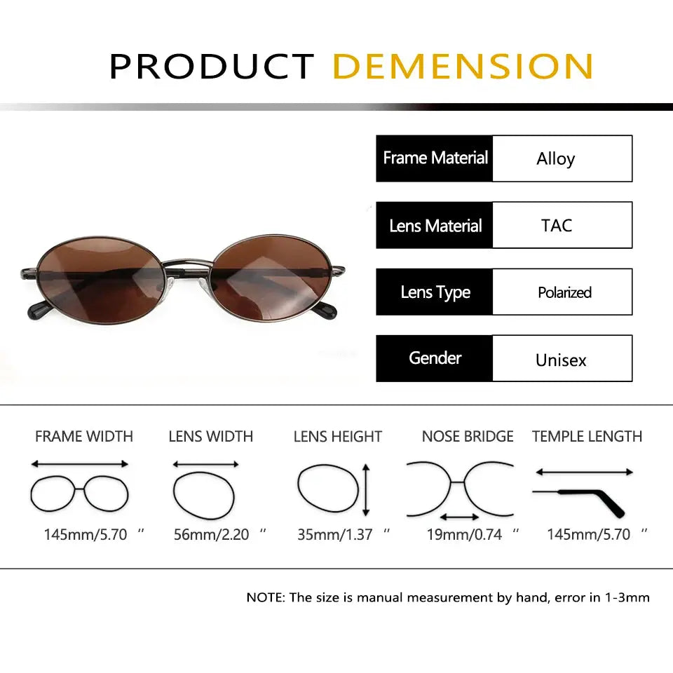 Esnbie 253081 Unisex Full Rim Oval Alloy Sunglasses Esnbie