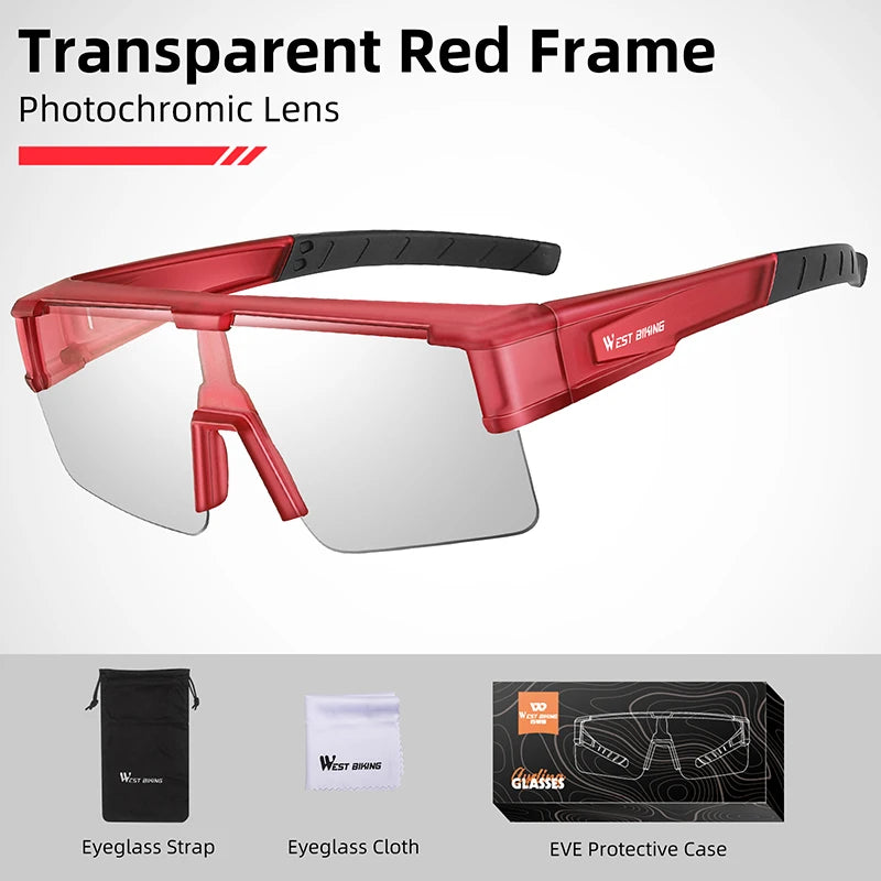 West Biking Unisex Semi Rim Square Polycarbonate Over Frame Sunglasses 930703