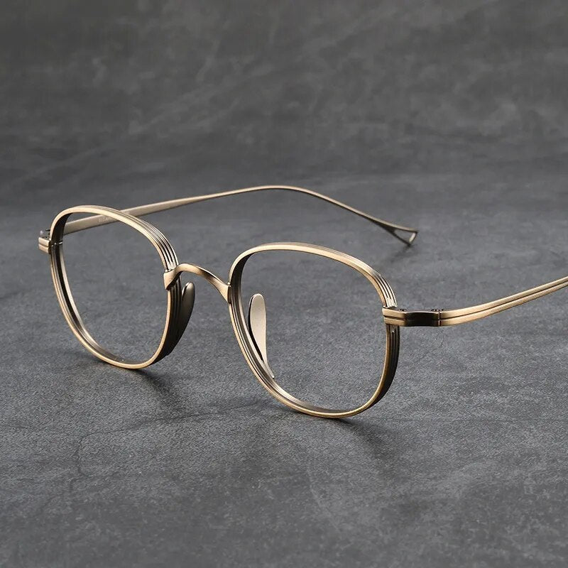 Yimaruili Unisex Full Rim Round Titanium Alloy Eyeglasses 8016 Full Rim Yimaruili Eyeglasses   