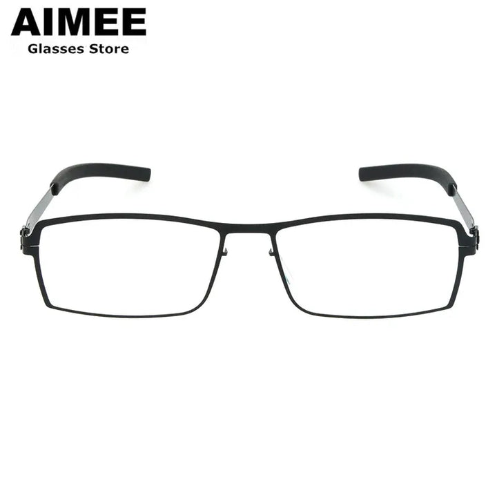 Aimee Unisex Full Rim Square Screwless Stainless Steel Eyeglasses 5086 Full Rim Aimee   