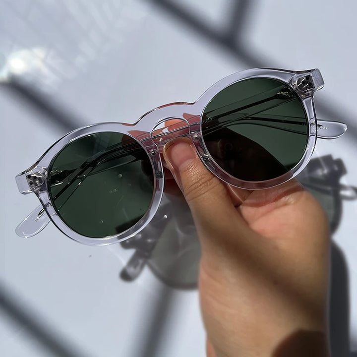 Black Mask Unisex Full Rim Acetate Round Polarized Sunglasses 14143 Sunglasses Black Mask Crystal-Green As Shown 