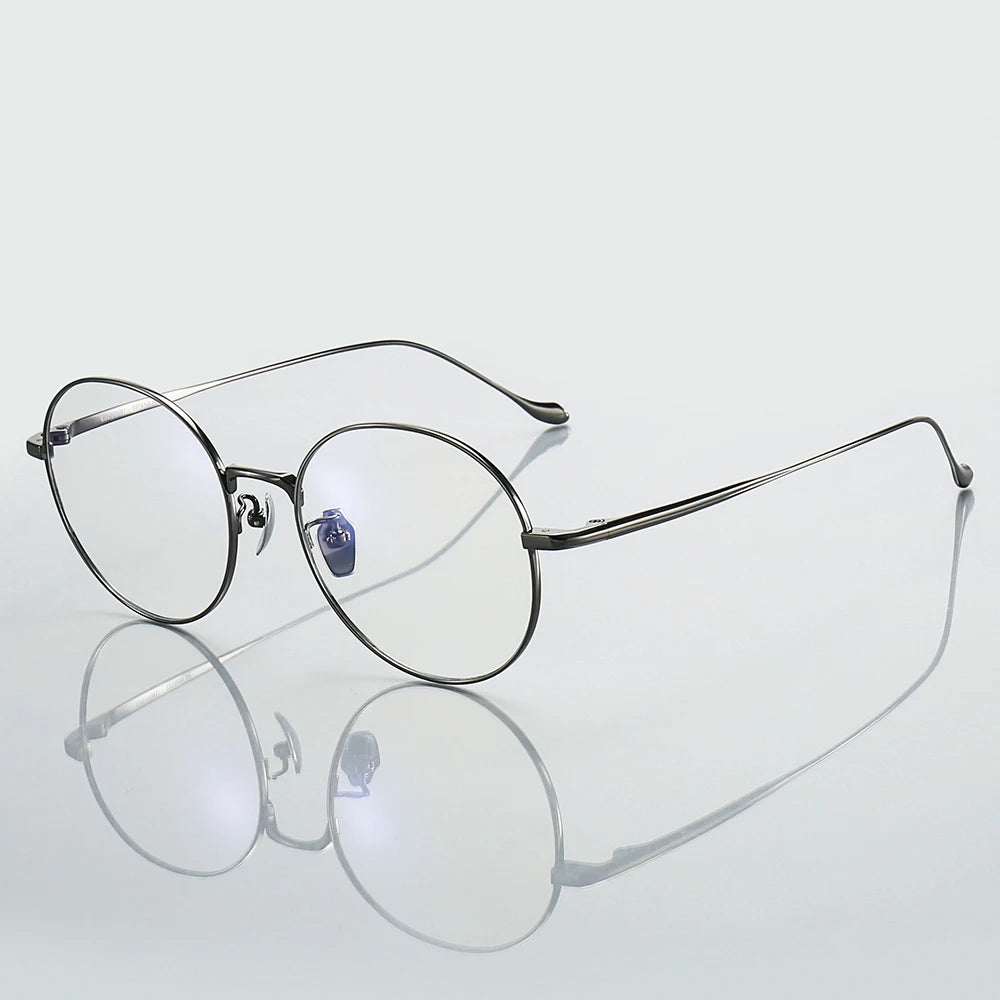 Muzz Unisex Full Rim Oval Round Titanium Eyeglasses 10184