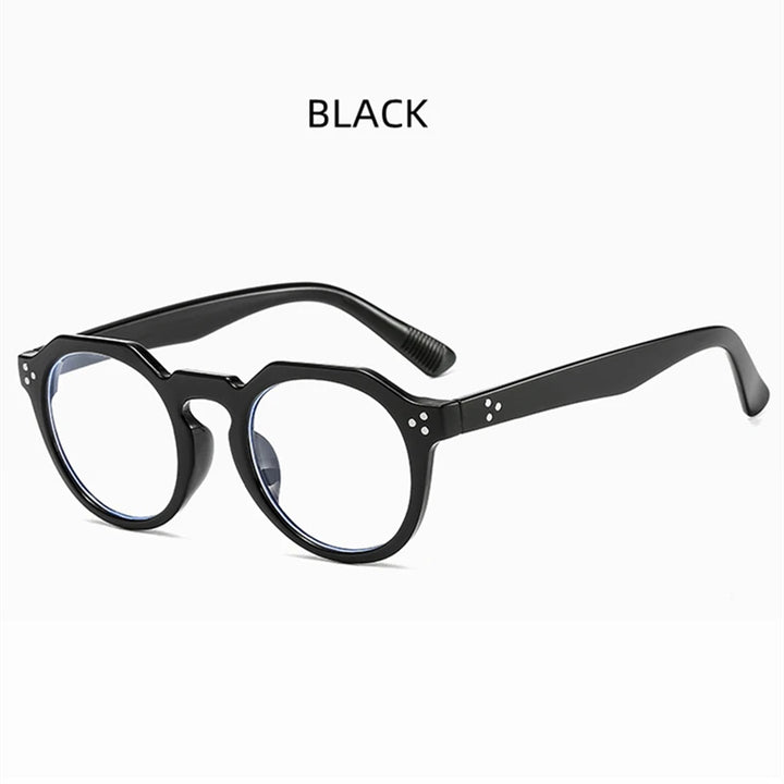 Kocolior Unisex Full Rim Round Acetate Reading Glasses 3395 Reading Glasses Kocolior Black 0 
