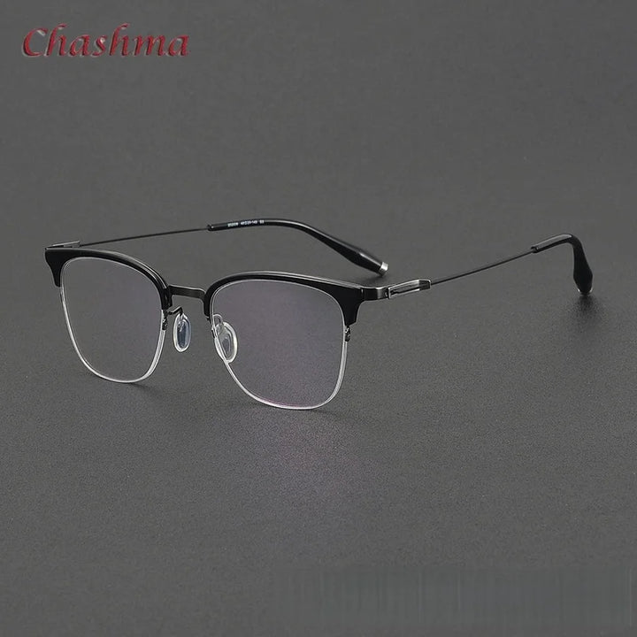 Chashma Ochki Women's Full Rim Square Acetate Titanium Eyeglasses 802506