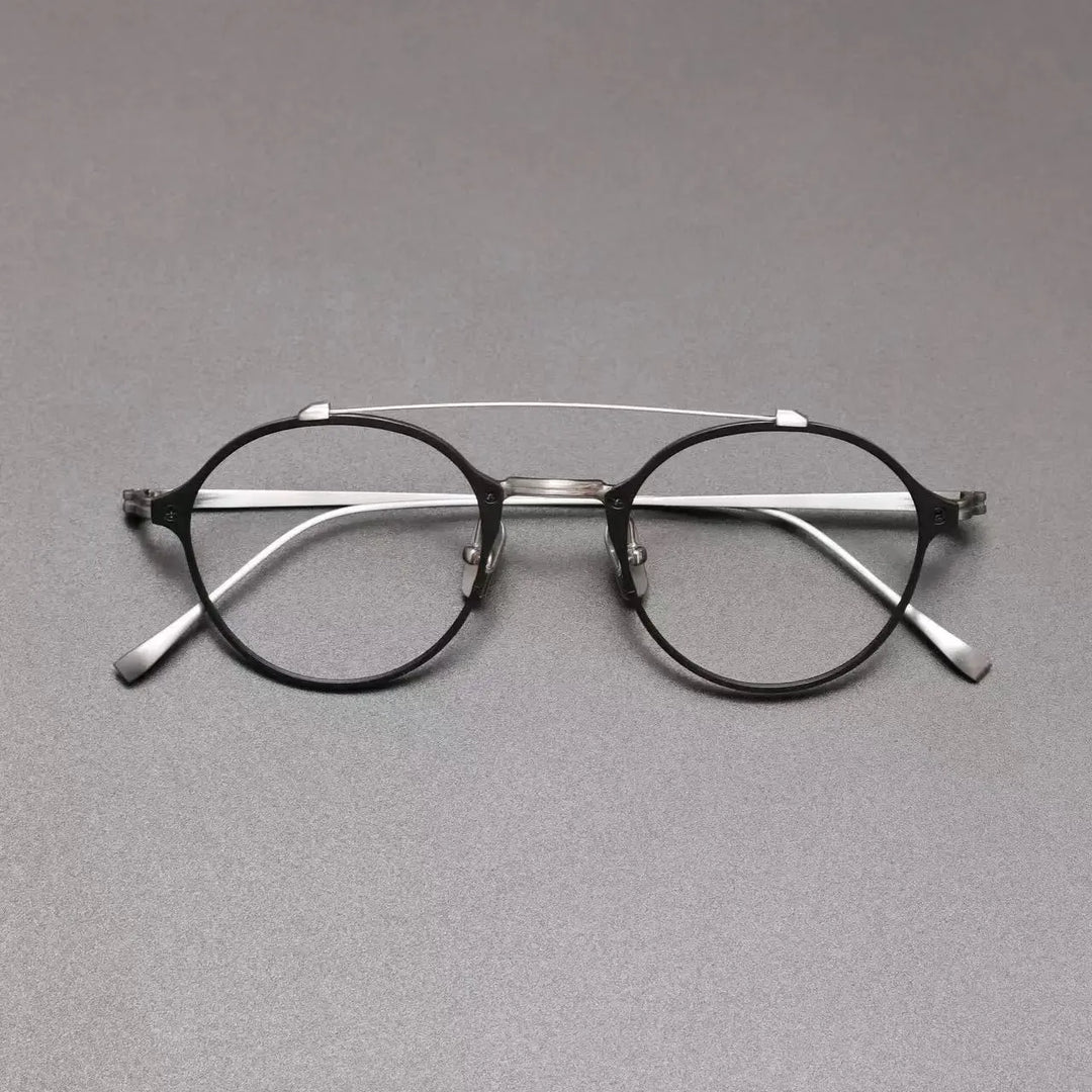 Aimee 470022 Women’s Titanium Full Rim Double Bridge Round Frames FuzWeb