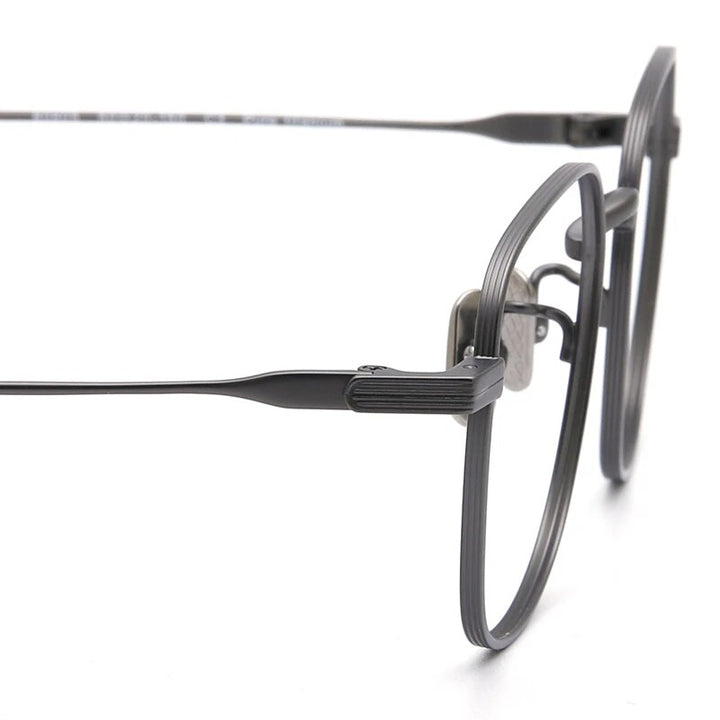 Muzz Men's Full Rim Square Titanium Eyeglasses 80804 Full Rim Muzz   