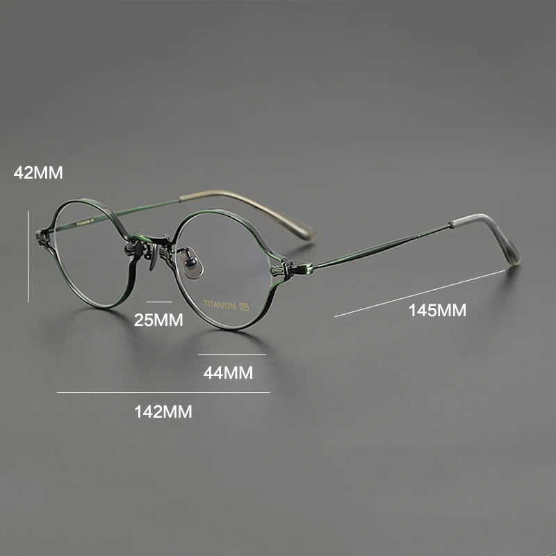 Gatenac Unisex Full Rim Round Titanium Eyeglasses Gxyj1198 Full Rim Gatenac   