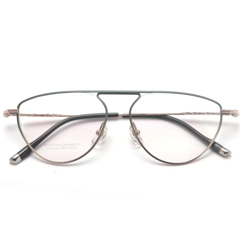 Muzz Unisex Full Rim Oval Brow Line Titanium Eyeglasses 88319