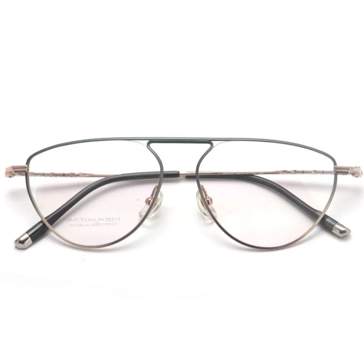 Muzz Unisex Full Rim Oval Brow Line Titanium Eyeglasses 88319