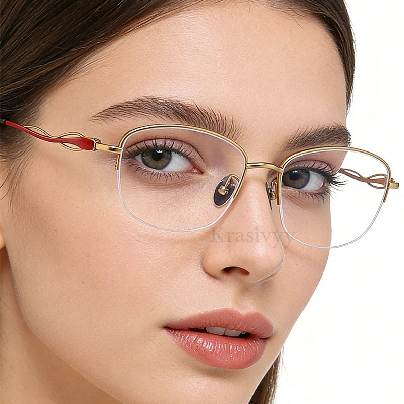 Krasivyy Women's Full Rim Oval Titanium Prescription Eyeglasses ARLT6897