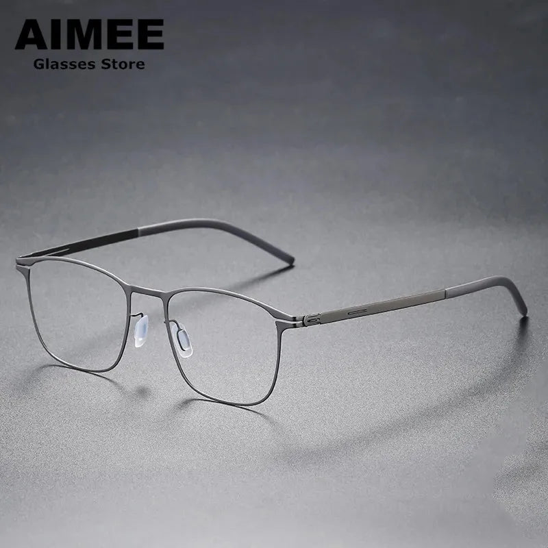 Aimee Unisex Full Rim Square Screwless Steel Eyeglasses 11942