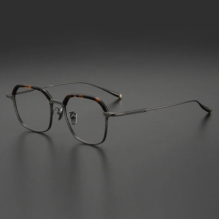 Aror Unisex Full Rim Polygon Square Acetate Titanium Eyeglasses 51143