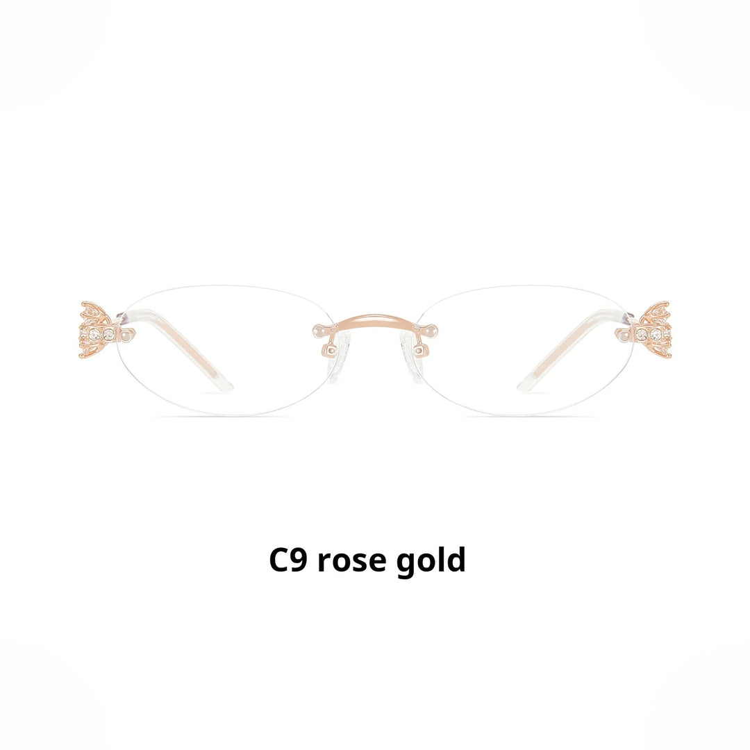 Xbora Women's Rimless Small Oval Titanium-Alloy Eyeglasses 620803