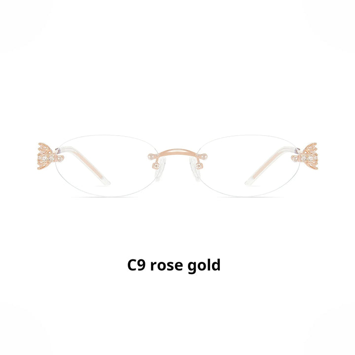 Xbora Women's Rimless Small Oval Titanium-Alloy Eyeglasses 620803