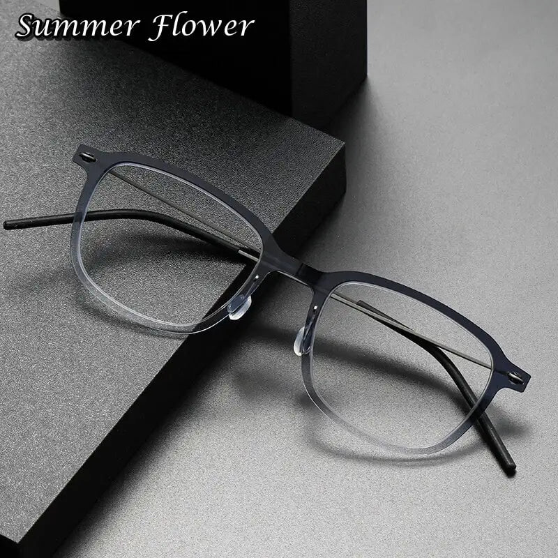 Summer Flower Women's Full Rim Square Tr 90 Titanium Eyeglasses  65104