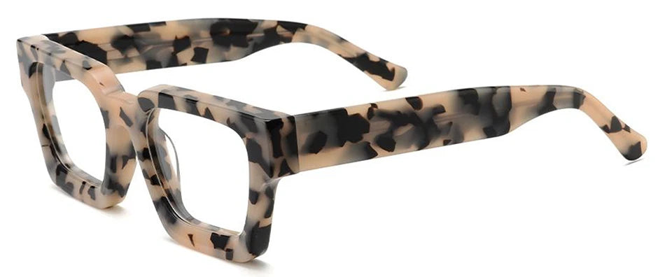 Esnbie Unisex Full Rim Square Brow Line Acetate Eyeglasses 231439