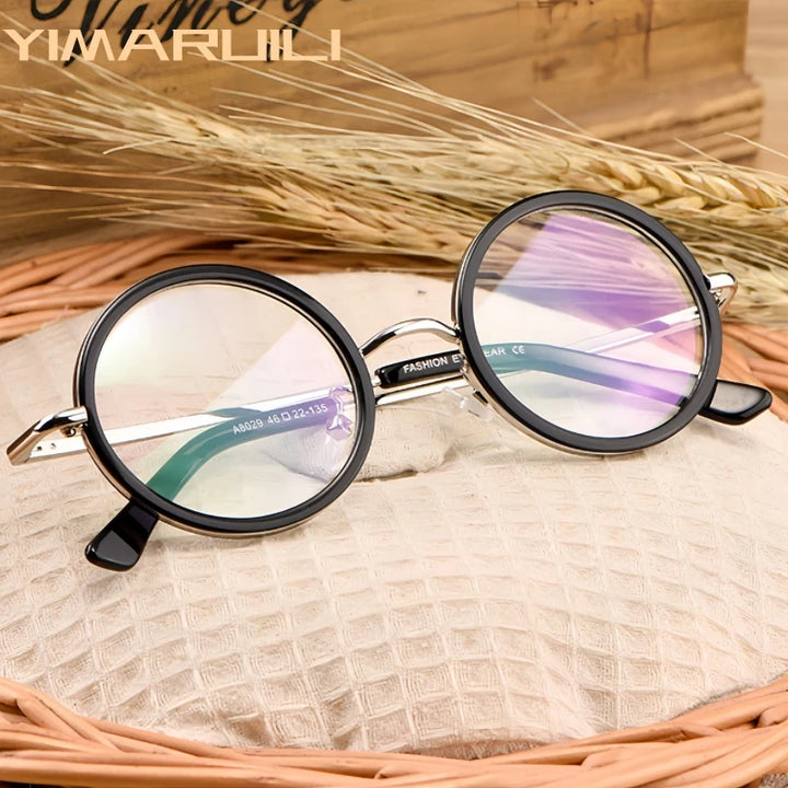Yimaruili Unisex Full Rim Round Pure Titanium Eyeglasses A8068/A8069 — view 1 | Yimaruili at FuzWeb