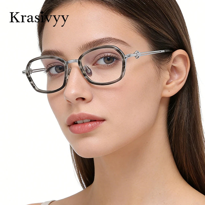 Krasivyy Unisex Full Rim Oval Titanium Prescription Eyeglasses ARLT6087 - view 5