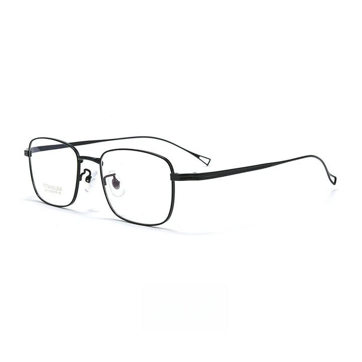 Yimaruili Men's Full Rim Square Titanium Eyeglasses Y181113 Full Rim Yimaruili Eyeglasses Black  