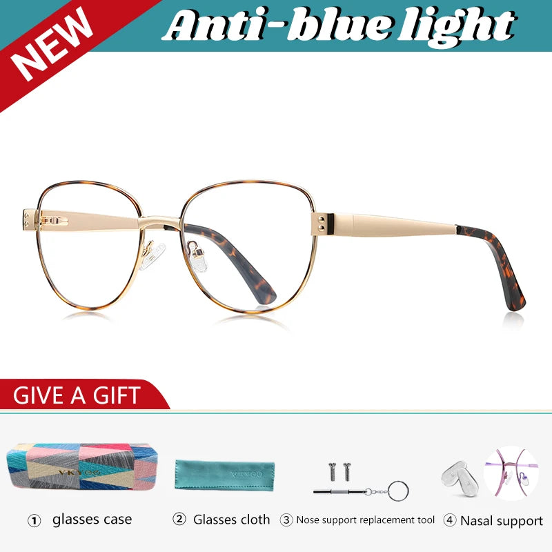 Vicky Women's Full Rim Oval Square Alloy Reading Glasses 513173