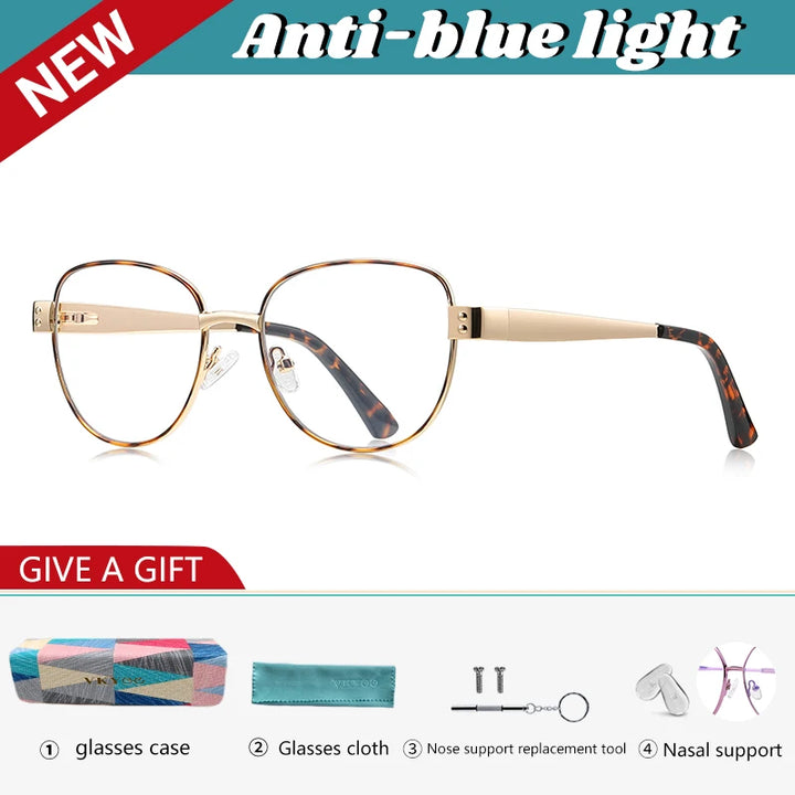 Vicky Women's Full Rim Oval Square Alloy Reading Glasses 513173