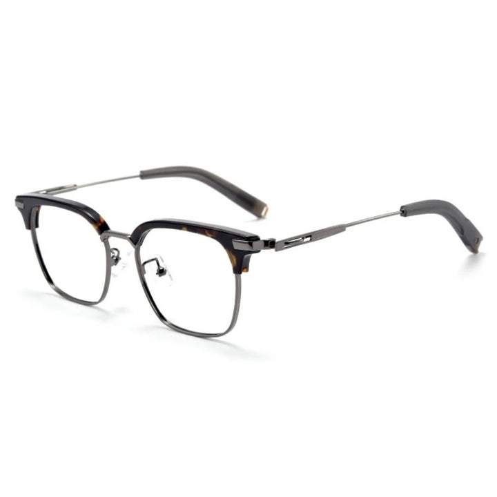 Yimaruili Men's Full Rim Square Titanium Acetate Eyeglasses Y107 Full Rim Yimaruili Eyeglasses   