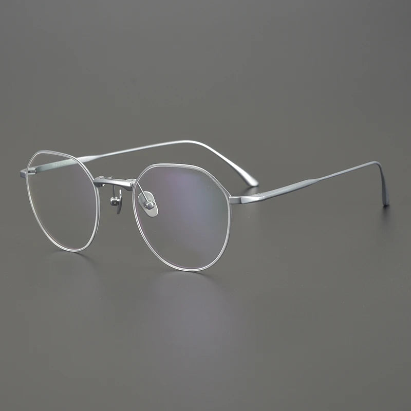 Aimee Unisex Full Rim Flat Top Round Titanium Eyeglasses 14022 Full Rim Aimee