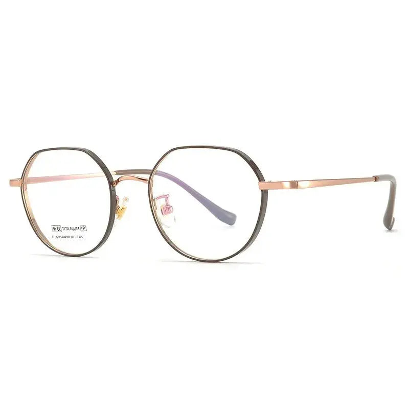 Bclear Women's Full Rim Oval Titanium Eyeglasses 695400 FuzWeb