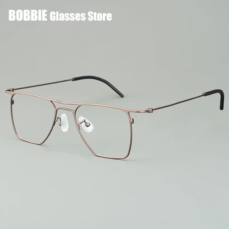 Bobbie Unisex Full Rim Square Double Bridge Titanium Eyeglasses 935502