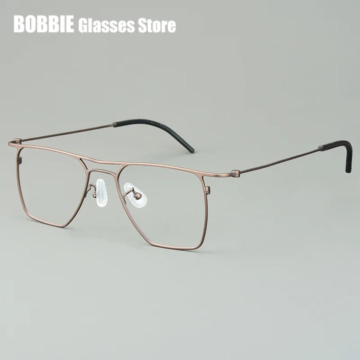 Bobbie Unisex Full Rim Square Double Bridge Titanium Eyeglasses 935502