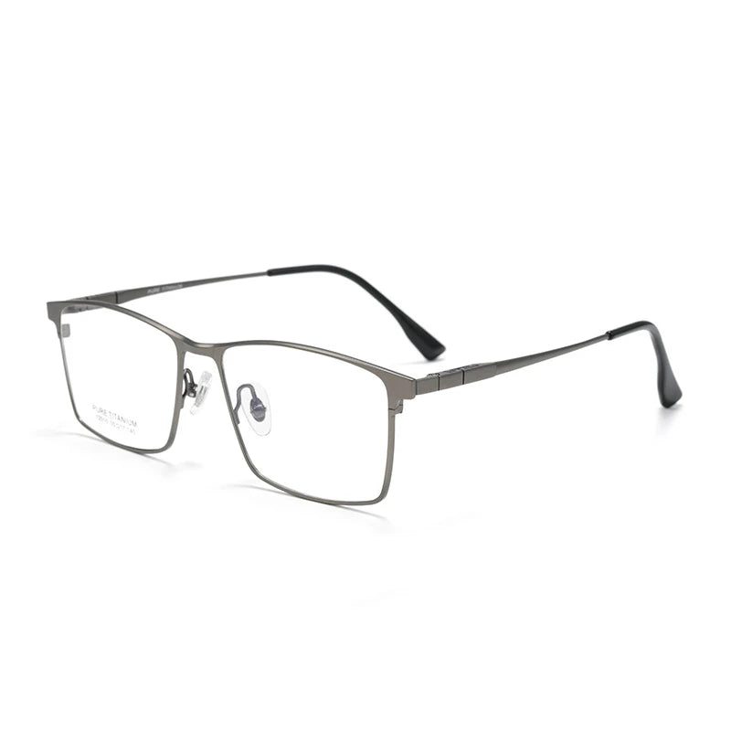Yimaruili Men's Full Rim Square Brow Line Titanium Eyeglasses 612010