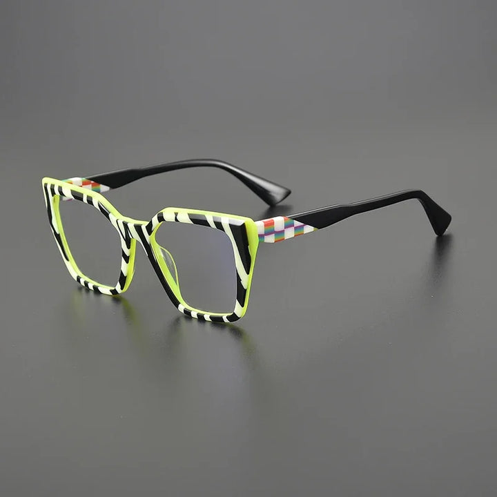 Hewei Unisex Full Rim Flat Top Square Thick Acetate Eyeglasses 98268 Full Rim Hewei C3 CHINA