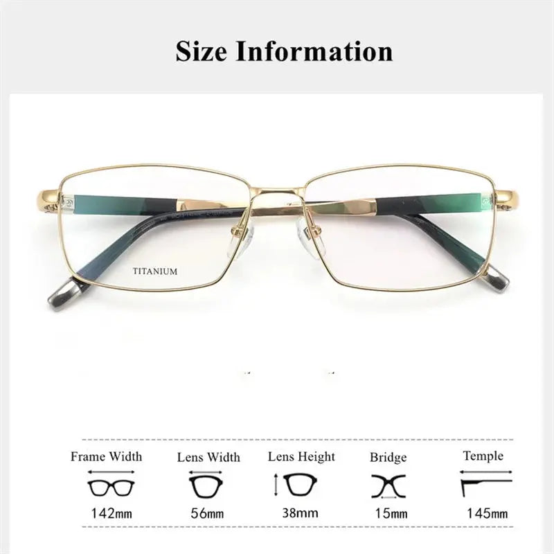 Chashma Ottica Men's Full Rim Square Titanium Eyeglasses 727008 FuzWeb