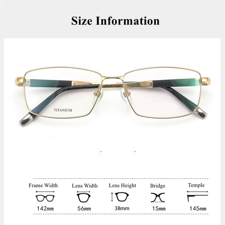 Chashma Ottica Men's Full Rim Square Titanium Eyeglasses 27008